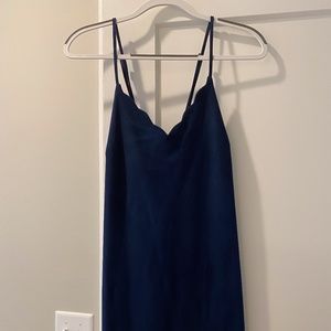 Navy blue suede dress